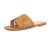 Ital Design Damenschuhe Sandalen & Sandaletten Pantoletten, DM459-, Kunstleder, Camel, Gr. 36