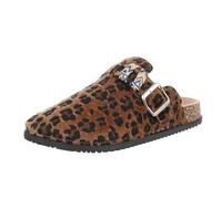 Ital Design Damenschuhe Sandalen & Sandaletten Pantoletten, LOLO29-, Textil, Braun Beige, Gr. 38