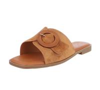 Ital Design Damenschuhe Sandalen & Sandaletten Pantoletten, TC-25-, Textil, Camel, Gr. 39