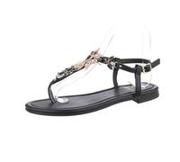 Ital Design Damenschuhe Sandalen & Sandaletten Riemchensandalen, CD303-, Kunstleder, Schwarz, Gr. 38