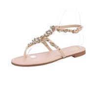 Ital Design Damenschuhe Sandalen & Sandaletten Riemchensandalen, CD304-, Kunstleder, Beige, Gr. 40