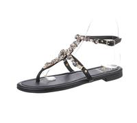 Ital Design Damenschuhe Sandalen & Sandaletten Riemchensandalen, CD304-, Kunstleder, Schwarz, Gr. 36