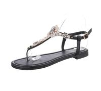 Ital Design Damenschuhe Sandalen & Sandaletten Riemchensandalen, CD305-, Kunstleder, Schwarz, Gr. 40