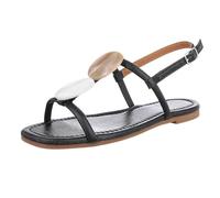 Ital Design Damenschuhe Sandalen & Sandaletten Riemchensandalen, LOLO26-, Kunstleder, Schwarz, Gr. 41