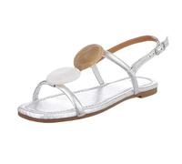Ital Design Damenschuhe Sandalen & Sandaletten Riemchensandalen, LOLO26-, Kunstleder, Silber, Gr. 41