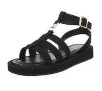 Ital Design Damenschuhe Sandalen & Sandaletten Riemchensandalen, NN615-, Textil, Schwarz, Gr. 40