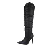 Ital Design Damenschuhe Stiefel High-Heel Stiefel, 2389-, Kunstleder, Schwarz, Gr. 38