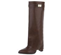 Ital Design Damenschuhe Stiefel High-Heel Stiefel, DES8063P-, Kunstleder, Braun, Gr. 37