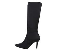 Ital Design Damenschuhe Stiefel High-Heel Stiefel, MVP332-, Textil, Schwarz, Gr. 37