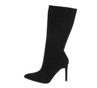 Ital Design Damenschuhe Stiefel High-Heel Stiefel, NN247-, Textil, Schwarz, Gr. 39