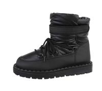 Ital Design Damenschuhe Stiefeletten Schnürstiefeletten, LW105-1-, Kunstleder, Schwarz, Gr. 37