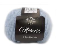 Italienische Garne, 50 g, Mohairwolle, 145 m, sehr weich und leicht, für 3-4 Häkelnadeln, 10% Mohair, 90% Premium-Acryl (Hellblau 277).