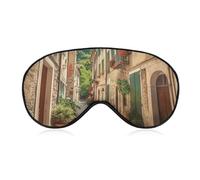 Italy Street Augenmaske für Damen & Herren, atmungsaktive & verstellbare Augenabdeckung, ultraweiche Schlafmaske, leichte Reise-Augenbinde für Flugzeug, Nickerchen, Nachtschlaf