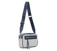 ITALYSHOP24 Damen Tasche Schultertasche Cross Over Body Bag Canvas Umhängetasche Brusttasche Muster Gürtel Bodybag Damentasche Handtasche Brieftasche Reise Kunst-Leder Blau