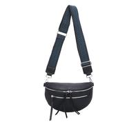 ITALYSHOP24 Damen Tasche Umhängetasche Brusttasche Muster Gürtel Bauchtasche Crossbody Gürteltasche Hüfttasche Crossover Bodybag Schultertasche Handytasche Leder Optik Blau S