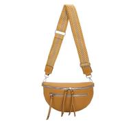 ITALYSHOP24 Damen Tasche Umhängetasche Brusttasche Muster Gürtel Bauchtasche Crossbody Gürteltasche Hüfttasche Crossover Bodybag Schultertasche Handytasche Leder Optik Gelb S