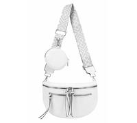 ITALYSHOP24 Damen Tasche Umhängetasche Brusttasche Muster Gürtel Bauchtasche Crossbody Gürteltasche Hüfttasche Crossover Bodybag Schultertasche Handytasche Leder Optik Weiß