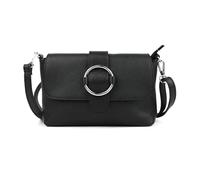 ITALYSHOP24 Made in Italy Damen Leder Tasche Umhängetasche Cross Over Body Messenger Bag Echtleder Ledertasche Schultertasche Brusttasche Hüfttasche Gürteltasche Clutch Abendtasche Schwarz