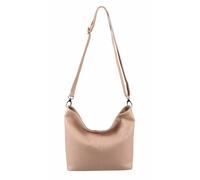 ITALYSHOP24 MADE in ITALY Damen LEDER TASCHE Umhängetasche Shopper Cross Over Body Bag Handtasche Ledertasche Schultertasche Hobo Bag Antikrosa