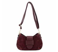ITALYSHOP24 Made in Italy Damen Wildleder oder Leder Nappaleder Tasche Schultertasche Body Bag Handtasche Umhängetasche Ledertasche CrossOver Abendtasche Clutch Bordo
