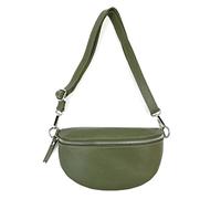 ITALYSHOP24 Made in Italy OBC Damen Leder Tasche Gürteltasche Crossbody Hüfttasche Bauchtasche Hüfttasche Umhängetasche Cross-Over Bodybag Schultertasche Handytasche Geldtasche Grün - Kiwi
