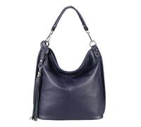 ITALYSHOP24 OBC MADE IN ITALY DAMEN Echt LEDER TASCHE Business Shopper Schultertasche Ledertasche Umhängetasche Handtasche echtleder (Dunkelblau)