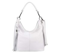 ITALYSHOP24 OBC Made IN Italy Damen Echt Leder Tasche Business Shopper Schultertasche Ledertasche Umhängetasche Handtasche Echtleder (Weiß)