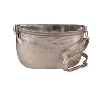 ITALYSHOP24 OBC Made in Italy Damen Leder Tasche Gürteltasche Crossbody Hüfttasche Bauchtasche Umhängetasche Cross-Over Bodybag Schultertasche Handytasche (Bronze)