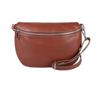 ITALYSHOP24 OBC Made in Italy Damen Leder Tasche Gürteltasche Crossbody Hüfttasche Bauchtasche Umhängetasche Cross-Over Bodybag Schultertasche Handytasche (Braun)