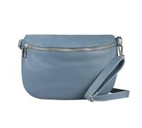 ITALYSHOP24 OBC Made in Italy Damen Leder Tasche Gürteltasche Crossbody Hüfttasche Bauchtasche Umhängetasche Cross-Over Bodybag Schultertasche Handytasche (Jeansblau)