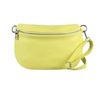 ITALYSHOP24 OBC Made in Italy Damen Leder Tasche Gürteltasche Crossbody Hüfttasche Bauchtasche Umhängetasche Cross-Over Bodybag Schultertasche Handytasche (Hellgelb)