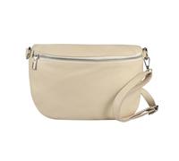 ITALYSHOP24 OBC Made in Italy Damen Leder Tasche Gürteltasche Crossbody Hüfttasche Bauchtasche Umhängetasche Cross-Over Bodybag Schultertasche Handytasche (Beige)