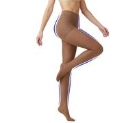 ITEM m6 Strumpfhosen Damen - Stützstrumpfhose Damen 15 DEN mit Countouring und Make Up Effekt - Kompressionsstrumpfhosen ultradünn, unsichtbare Ferse - Milk Chocolate