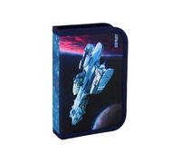 itenga Federmappe Schüleretui Federmäppchen Schulmäppchen - 1-Zipper - Gefüllt 28-teilig für Jungen und Mädchen (Weltraum)