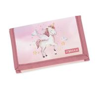 itenga Kinder Geldbörse - Geldbeutel und Brustbeutel - mit Klettverschluss, Kordelband, Geldscheinfach und Münzfach Sichtfenster für Mädchen und Jungen (Motiv Einhorn)