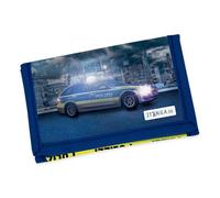 itenga Kinder Geldbörse - Geldbeutel und Brustbeutel - mit Klettverschluss, Kordelband, Geldscheinfach und Münzfach Sichtfenster für Mädchen und Jungen (Motiv Polizei)