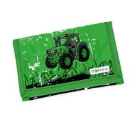 itenga Kinder Geldbörse - Geldbeutel und Brustbeutel - mit Klettverschluss, Kordelband, Geldscheinfach und Münzfach Sichtfenster für Mädchen und Jungen (Motiv Traktor)