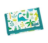 itenga Kinder Geldbörse - Geldbeutel und Brustbeutel - mit Klettverschluss, Kordelband, Geldscheinfach und Münzfach Sichtfenster für Mädchen und Jungen (Motiv Dinos)