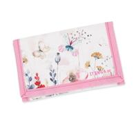 itenga Kinder Geldbörse Mädchen - Geldbeutel und Brustbeutel - Schmetterling - mit Klettverschluss, Kordelband, Geldscheinfach und Münzfach Sichtfenster