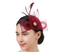 Itkcozcg Fascinator mit französischer Feathered Flower für Damen, elegante Teeparty, Hochzeit, Cocktail, Event, Fotografie, Requisiten