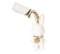 Itkcozcg Kaninchen-Taschen-Charm, Ledertaschen-Dekoration, weich, mit eleganter Riemenschnalle, für stilvolle Frauen und trendige Accessoire-Liebhaber, weiß, Each rabbit is 10cm long and 6cm wide.