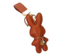 Itkcozcg Kaninchen-Taschen-Charm, Ledertaschen-Dekoration, weich, mit eleganter Riemenschnalle, für stilvolle Frauen und trendige Accessoire-Liebhaber, hellbraun, Each rabbit is 10cm long and 6cm wide