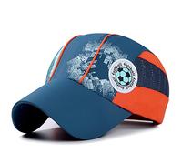 ITODA Baseball Cap Kinder Sommer Kindercap Mesh Basecap Schnelltrocknend Sonnenkappe Sonnenschutz Baseballmütze Verstellbar Lässig Kindermütze Fußballmuster Baseballkappe Junge Mädchen Kappe Sport