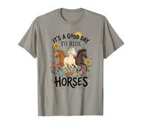 It's A Good Day to Ride Horses Floral Girls Women T-Shirt