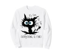 It's Fine I'm Fine Everythings Fine T-Shirt für Damen, lustige Katze Sweatshirt