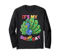 It's My Birthday Pfau für Frauen Mädchen Langarmshirt
