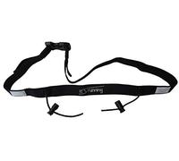 It's running Startnummernband Race Number Belt Pro mit Kordelstoppern und Reflektoren, Black, One Size