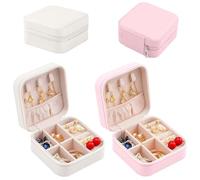 iTYOOS 2 Stück Kleines Schmuckkästchen, Reise Schmuckkästchen, Mini Reiseschmuckkästchen, Schmuckschachtel, Jewellery Box für Ohrringe, Ringe, Halsketten, Schmuckaufbewahrung