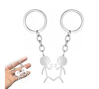 IUHRIE 2 Stück Schlüsselanhänger Partner,Beste Freundin,Paar Freundschaft Liebe,Herz Finger Geschenk Keychain,Edelstahl Fernfreundschaft Lustiges Schmuck,für Männer Frauen,Paare,Weihnachtsgeschenke