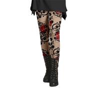 IUYTYSER Deals Leggings Gr 46 Skelett Leggings Damen Trekking Leggings Damen Wandern Leggings Mit Hoher Taille Sport Leggings Damen Doppelpack Warme Gefütterte Strumpfhose Deals Damen Hotpants